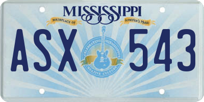 MS license plate ASX543