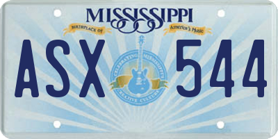 MS license plate ASX544