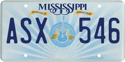 MS license plate ASX546