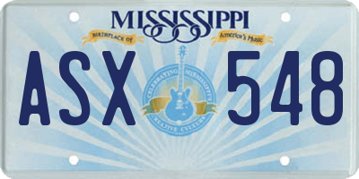 MS license plate ASX548