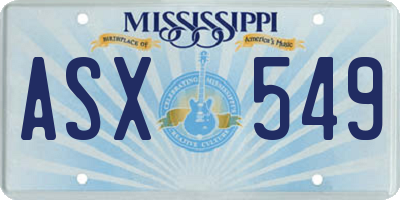 MS license plate ASX549
