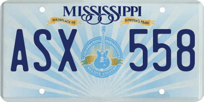MS license plate ASX558