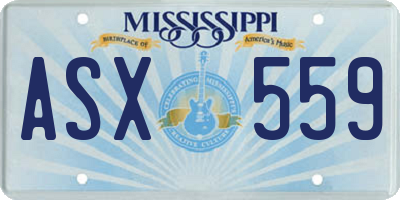 MS license plate ASX559