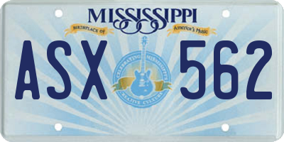 MS license plate ASX562