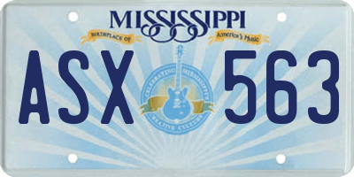 MS license plate ASX563