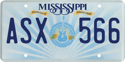 MS license plate ASX566