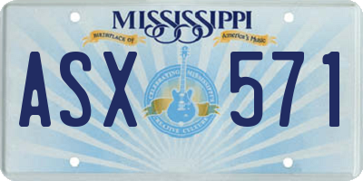 MS license plate ASX571