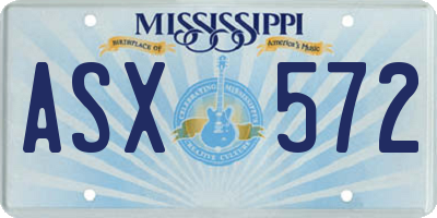MS license plate ASX572