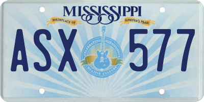 MS license plate ASX577