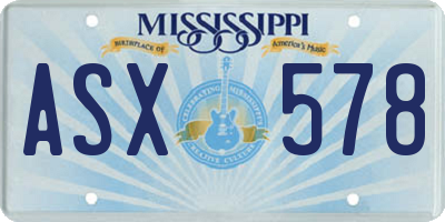 MS license plate ASX578