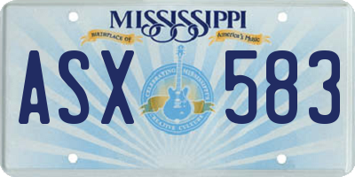 MS license plate ASX583