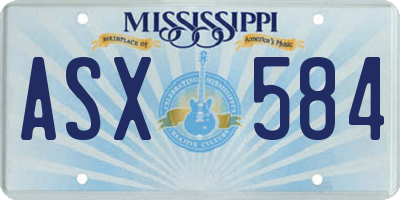 MS license plate ASX584