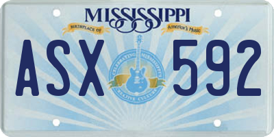 MS license plate ASX592