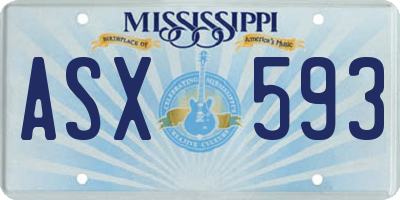 MS license plate ASX593