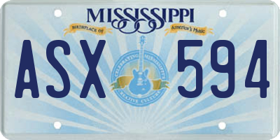 MS license plate ASX594