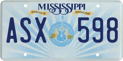 MS license plate ASX598