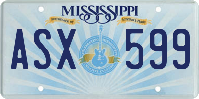MS license plate ASX599