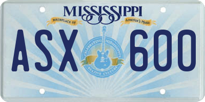 MS license plate ASX600