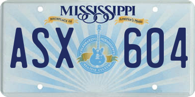 MS license plate ASX604