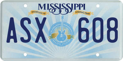 MS license plate ASX608