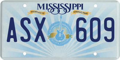 MS license plate ASX609