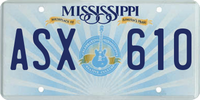 MS license plate ASX610