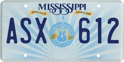 MS license plate ASX612