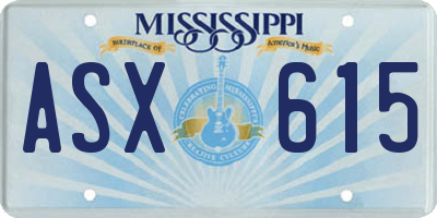 MS license plate ASX615