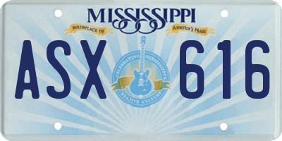 MS license plate ASX616