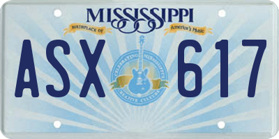 MS license plate ASX617