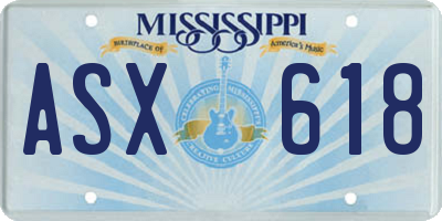 MS license plate ASX618