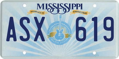 MS license plate ASX619