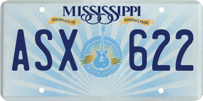 MS license plate ASX622