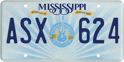 MS license plate ASX624