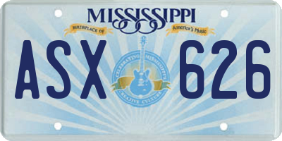 MS license plate ASX626