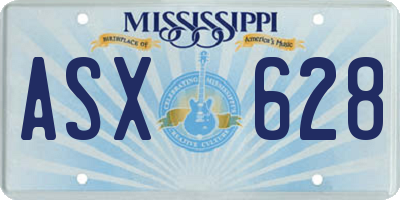MS license plate ASX628