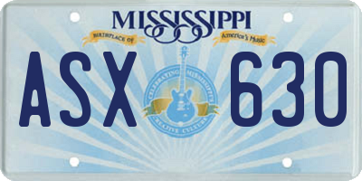 MS license plate ASX630