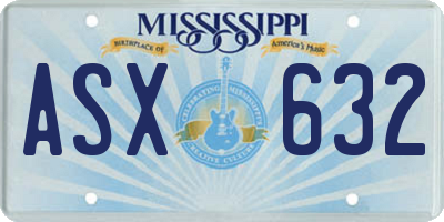 MS license plate ASX632