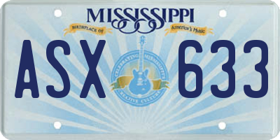 MS license plate ASX633