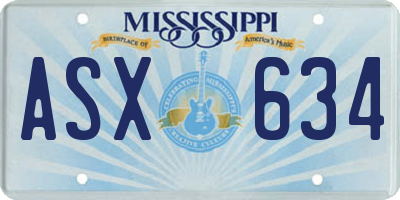 MS license plate ASX634