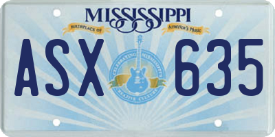 MS license plate ASX635