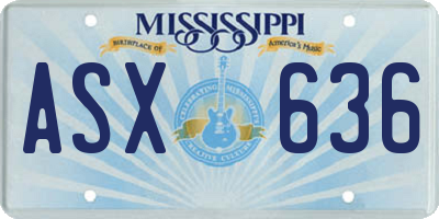 MS license plate ASX636