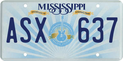 MS license plate ASX637