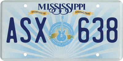 MS license plate ASX638