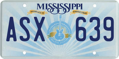 MS license plate ASX639