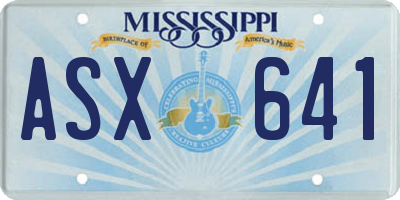MS license plate ASX641