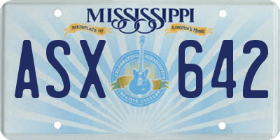 MS license plate ASX642