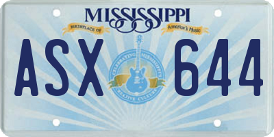 MS license plate ASX644