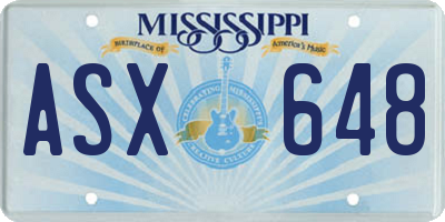 MS license plate ASX648