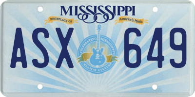 MS license plate ASX649